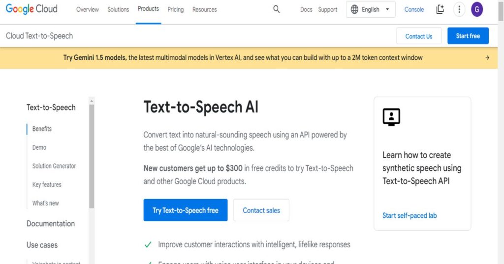  "Google Cloud Text-to-Speech AI tool for natural-sounding speech"