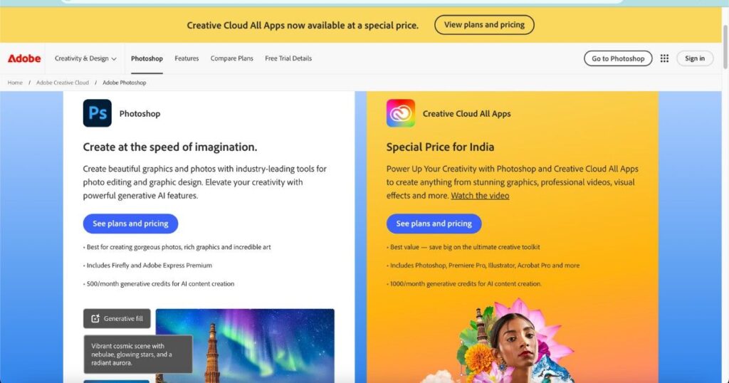 Adobe Photoshop interface showcasing generative AI features in use