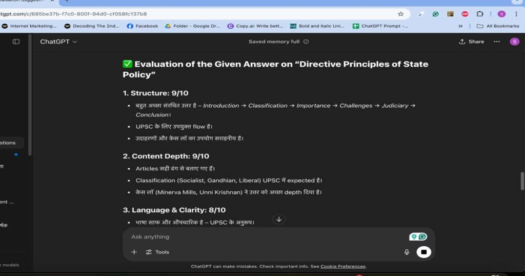 "AI evaluating and giving feedback on UPSC mains answer writing"