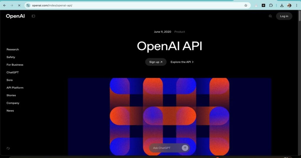 "OpenAI API interface for accessing GPT models for AI-based application development"