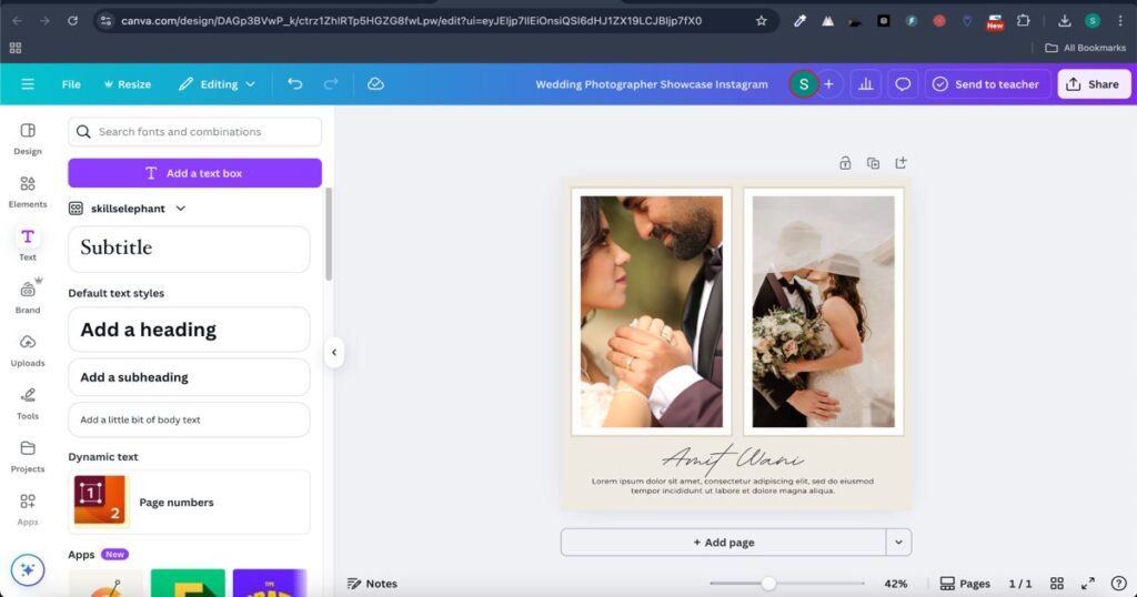 Select and customize invitation card template using AI tools