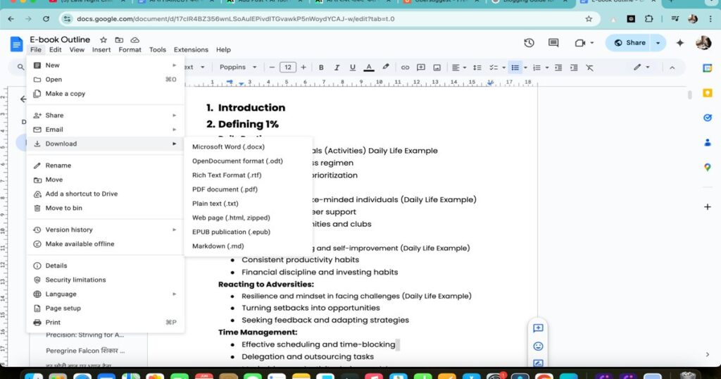 Step 5 - Exporting eBook as PDF and reviewing the final draft