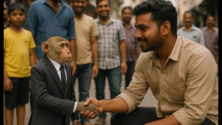 Creating funny monkey videos using ai monkey vlog video