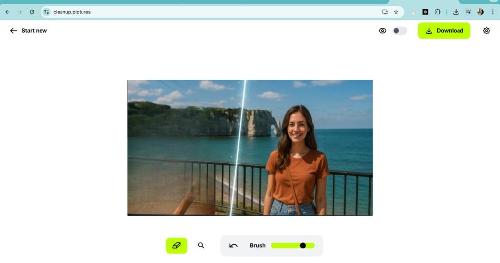Step 4 – Download the final edited image from AI Object Remover