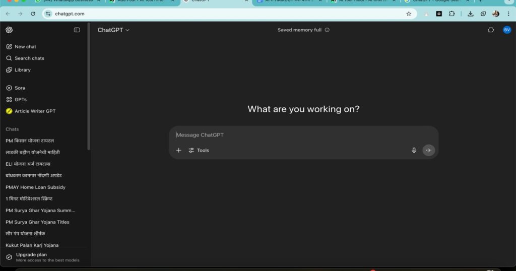AI script writing tool ChatGPT interface for vlog creation