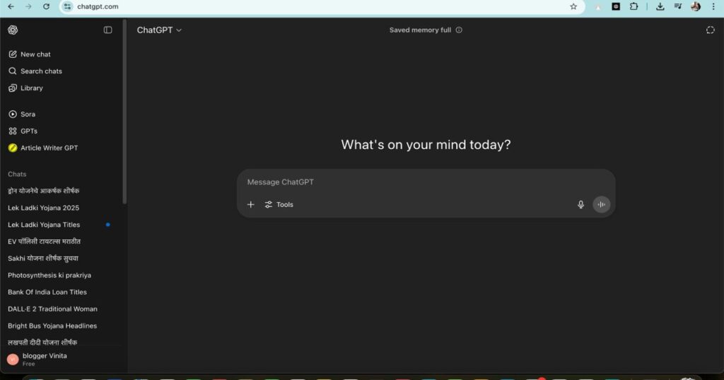 Screenshot showing ChatGPT interface for social media growth using AI tools