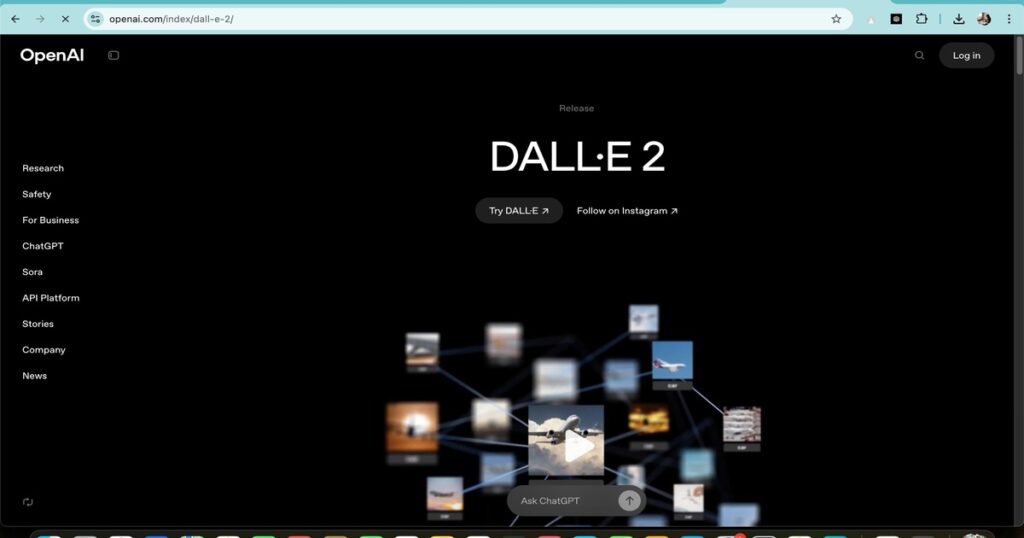 Screenshot of DALL·E AI image generator interface by OpenAI