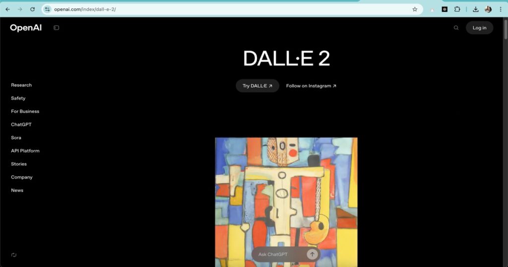 DALL·E by OpenAI AI image generator interface screenshot