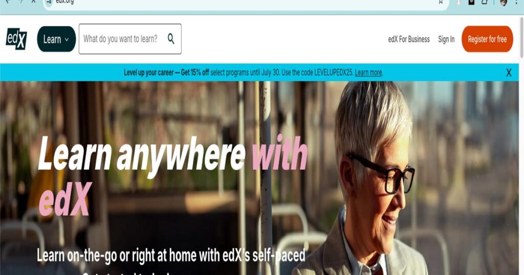 "edX online learning platform offering AI and data science courses"