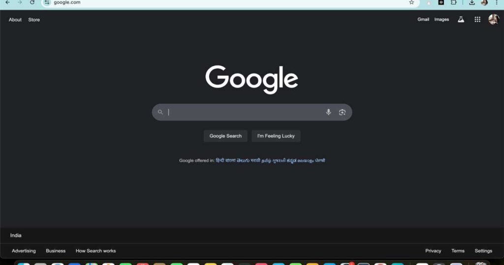 "Google homepage interface as the starting point for AI Mode step-by-step setup"