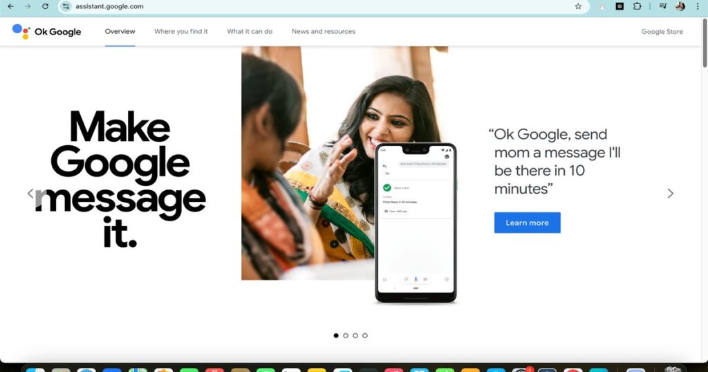 Google Assistant mobile interface showing voice message feature on call screen