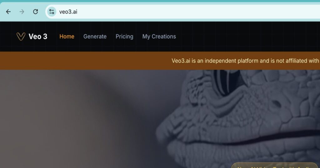 "Google Veo 3 Beta Access page with Start Creating Now button highlighted"