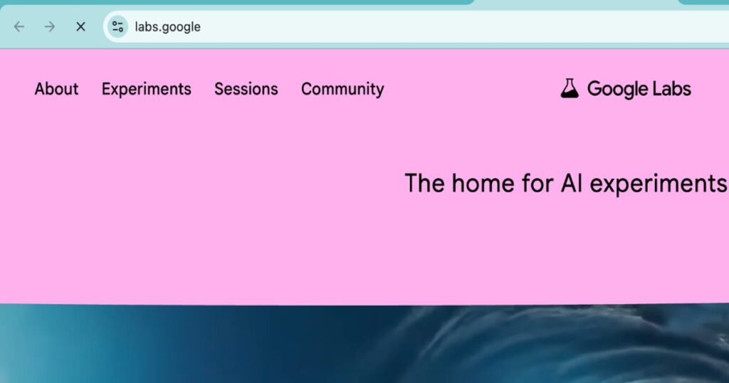 "Login screen of Google Labs homepage for accessing Google Veo 3"