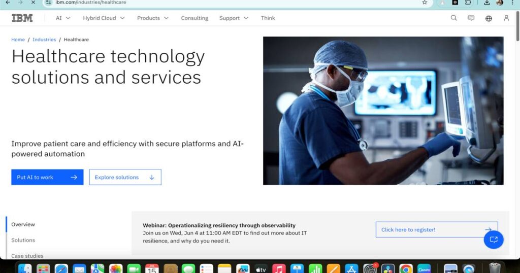 "IBM Watson Health using AI to enhance patient care and healthcare automation"