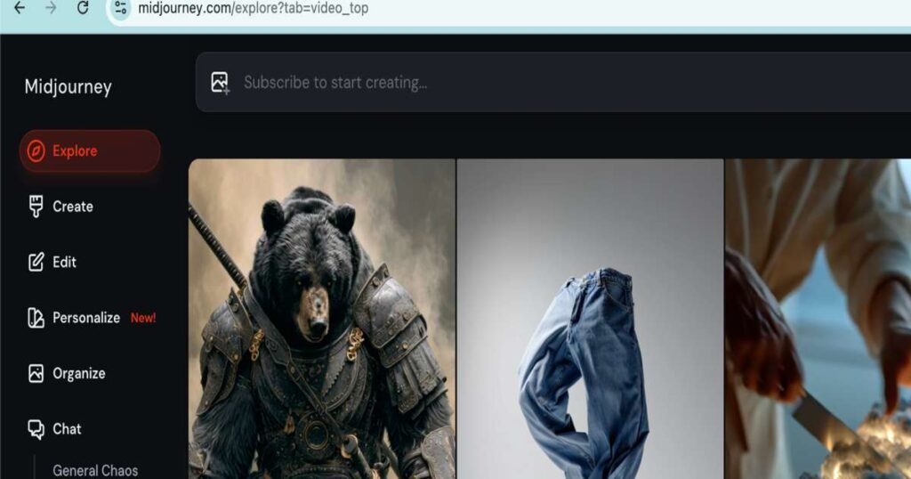"Midjourney AI tool generating artistic fantasy-style images"