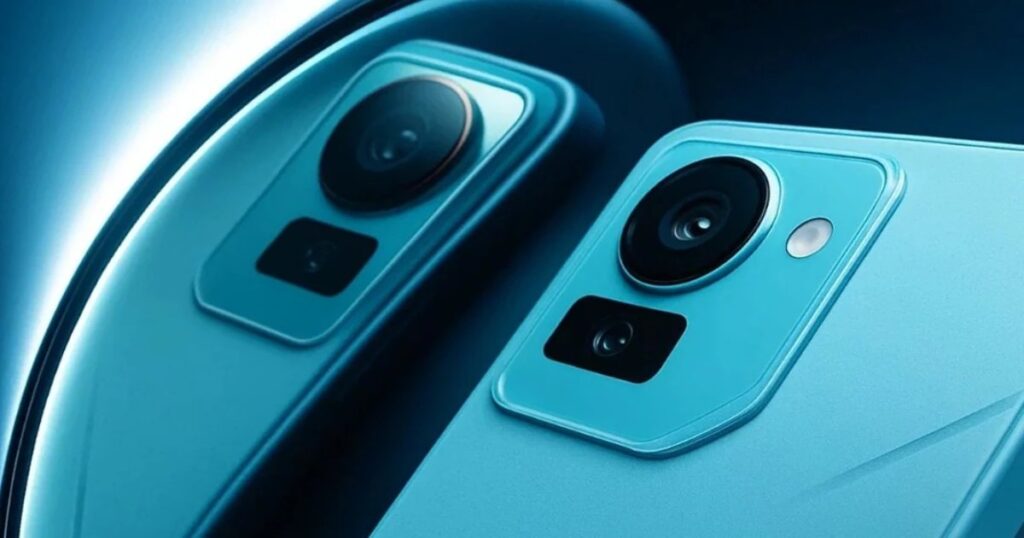 "Close-up of smartphone camera module showcasing modern design and display"