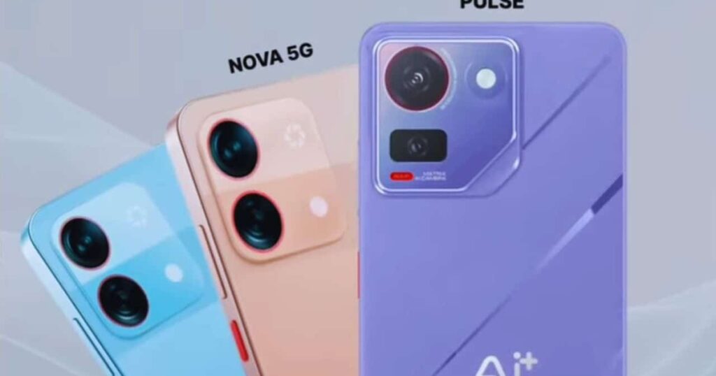 "Three smartphones showcasing rear design, highlighting battery and charging segment"