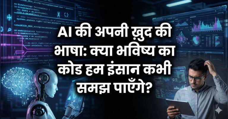 AI future language concept – machines communicating in unknown code