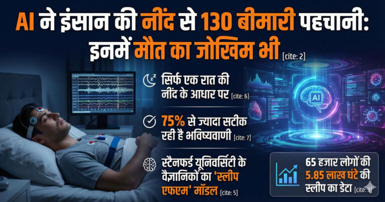 AI analyzing human sleep data to predict diseases