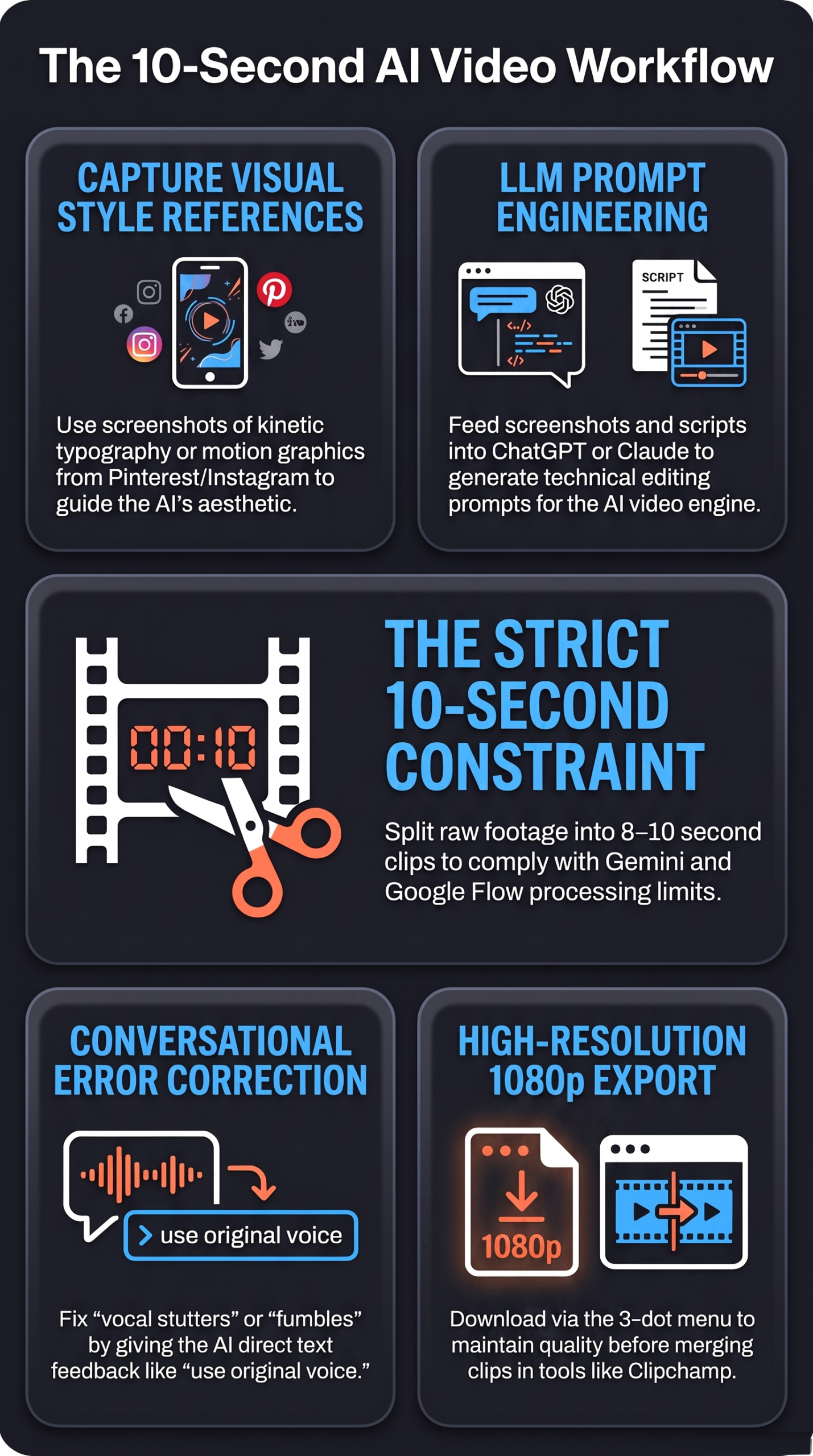 Infographic diagram illustrating the Gemini Omni video editing step by step process