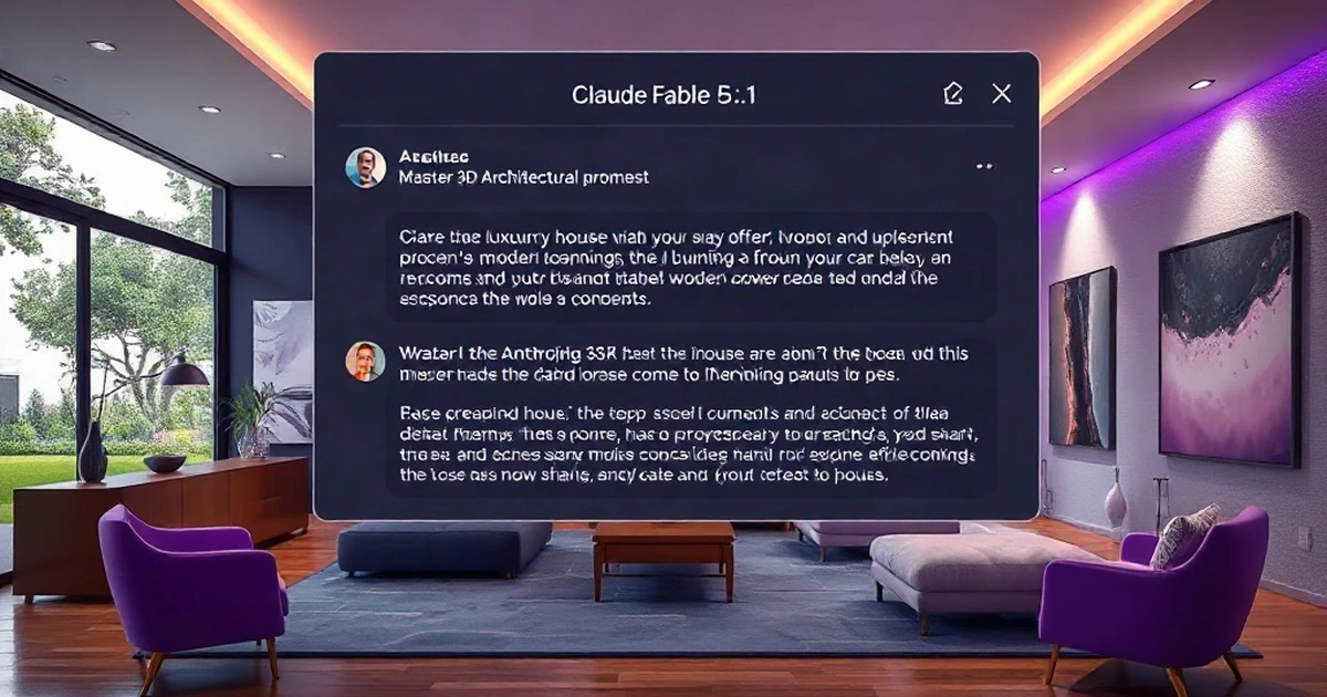 Inputting Master 3D Architectural Prompt into Claude Fable 5.1