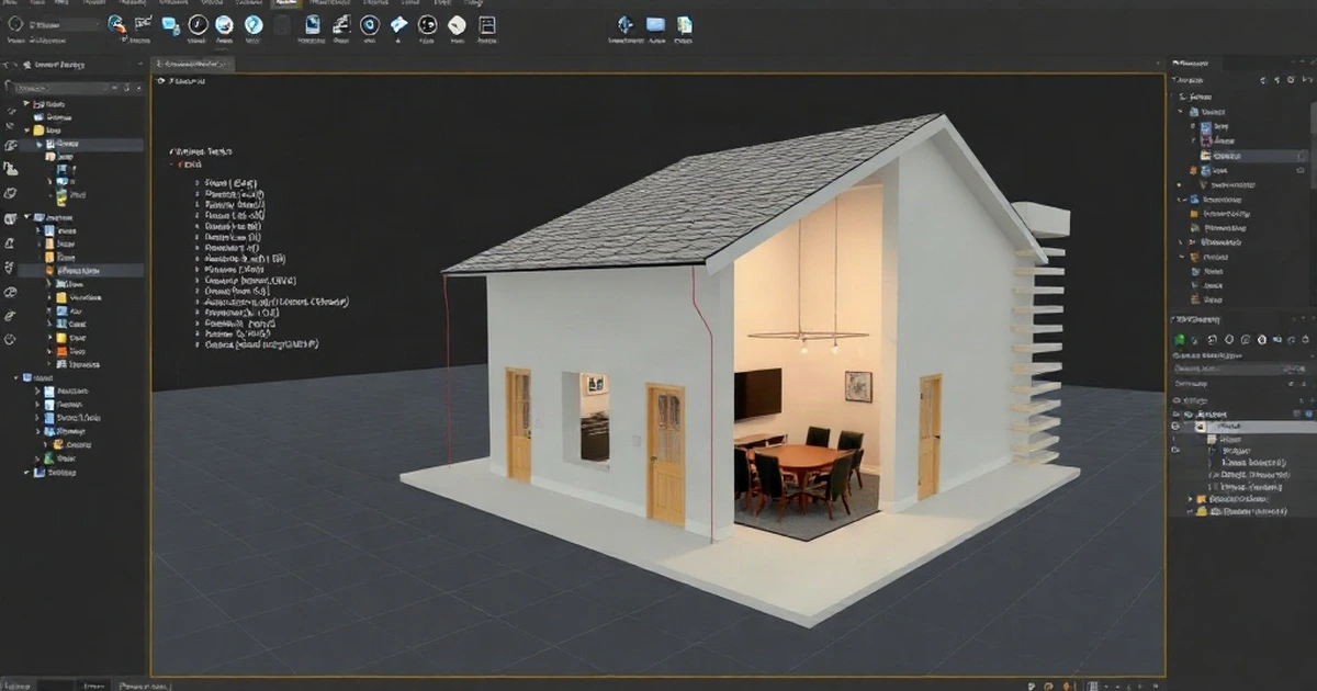 Automated Python Script Generating 3D House Geometry in Blender