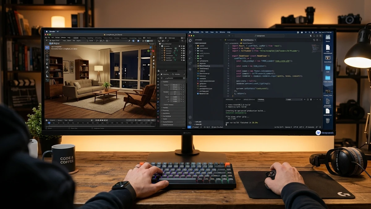 Exporting 3D Blender Python models and full-stack web applications generated by AI